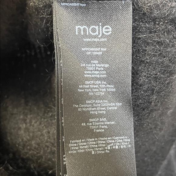 Maje - Wool Mohair Blend Puffer Sleeve Cardigan Sweater Black 2 - Picture 6 of 13